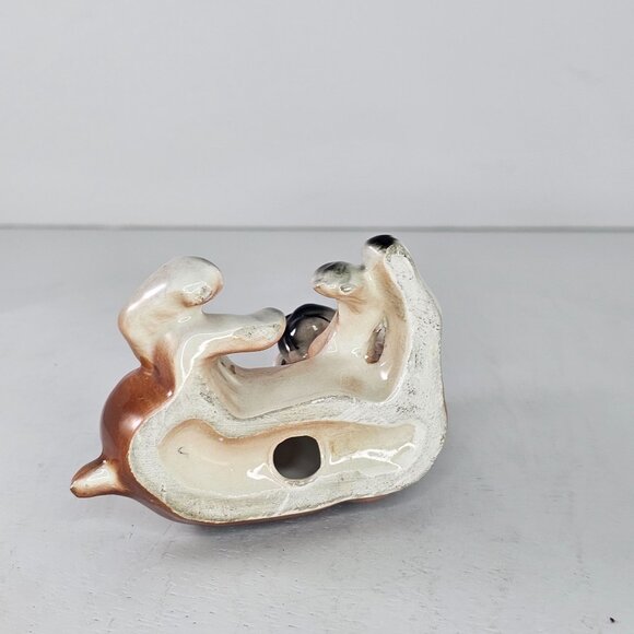Vintage Ceramic Boxer Dog Figurine Brown & White Bandaged Injured Crying - Picture 9 of 9